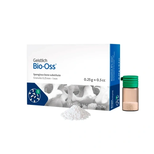 BIO-OSS - натуральный костнозамещающий материал, 0.25 г, гранулы 0.25-1 мм, размер S | Geistlich Pharma (Швейцария)