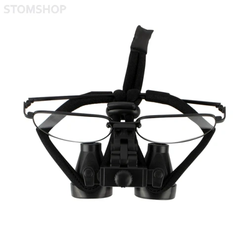 CO3.5X + Titanium frame - бинокулярные лупы системы Flip-up на титановой оправе, увеличение 3.5x, черный цвет | Ymarda (Китай)