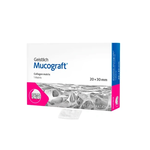 Mucograft - мембрана коллагеновая защитная васкуляризируемая, 20х30 мм | Geistlich Pharma (Швейцария)