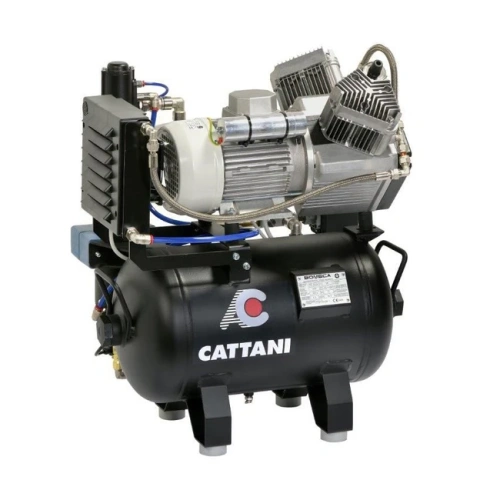 Cattani AC200 30-160 - безмасляный компрессор для 2-х стоматологических установок, c осушителем, без кожуха, с ресивером 30 л, 160 л/мин | Cattani (Италия)