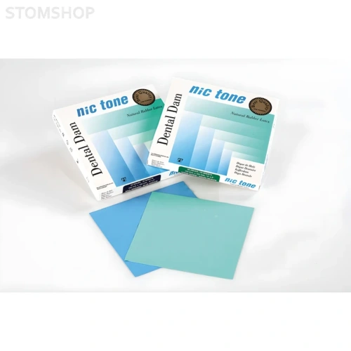 Nic Tone Dental Dam Green - латексный коффердам с нейтральным запахом, цвет зеленый, размер 152x152 мм, 36 шт. | MDC Dental (Мексика)