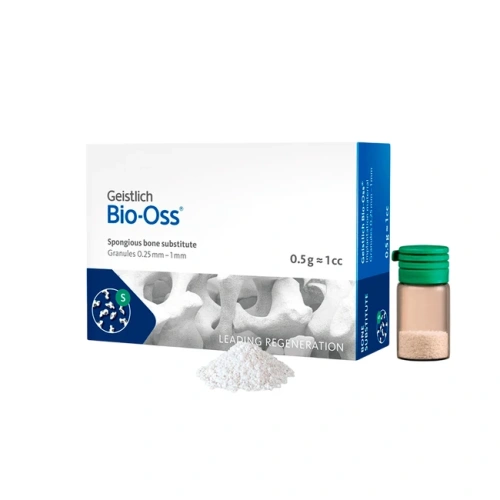 BIO-OSS - натуральный костнозамещающий материал, 0.5 г, гранулы 0.25-1 мм, размер S | Geistlich Pharma (Швейцария)