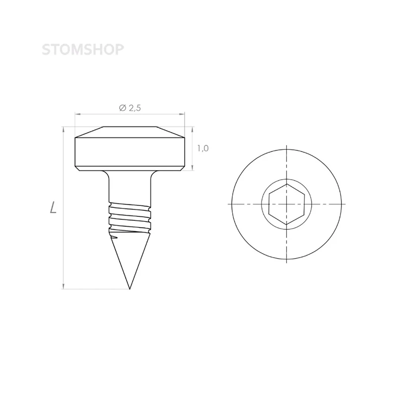 PS-01-27/15 - пин стоматологический гибридный, 3.7 мм, 15 шт. | EndoCarbon (Россия)