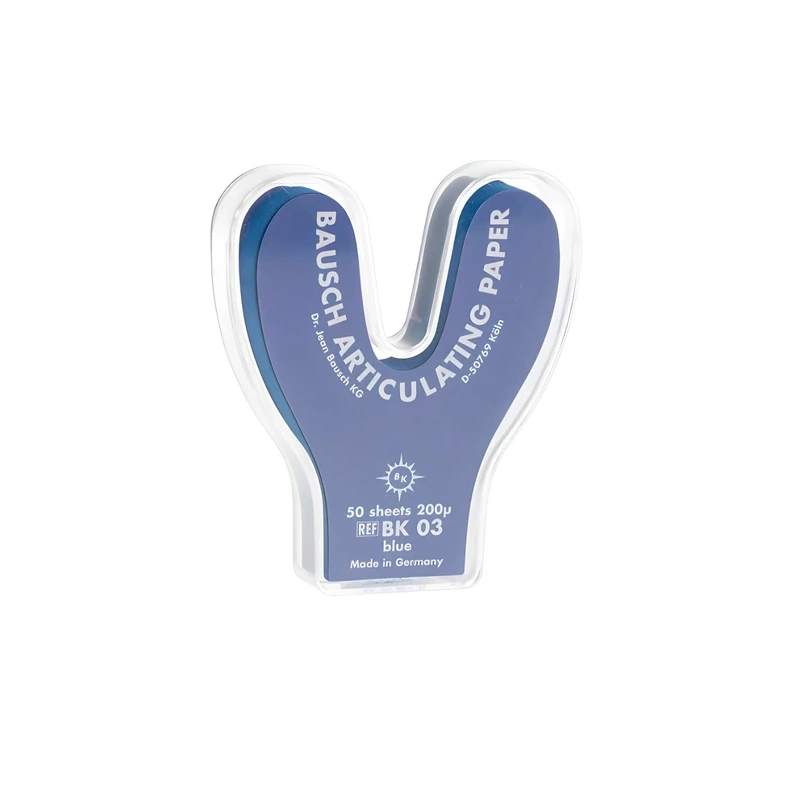 Bausch BK 03 - артикуляционная бумага U-формы синяя, толщина 200 мкм, 50 листов | Bausch (Германия)
