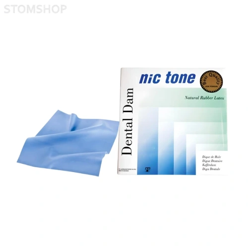 Nic Tone Dental Dam Blue - латексный коффердам с нейтральным запахом, цвет синий, размер 152x152 мм, 36 шт. | MDC Dental (Мексика)