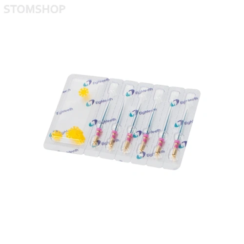 E-FLEX Blue - машинные файлы NiTi с памятью формы, конус 04, длина 25 мм, размер 12,5, 6 шт. | Eighteeth (Китай)