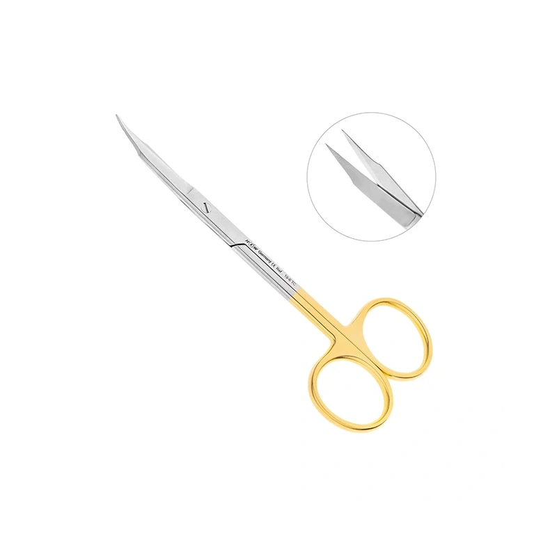 Ножницы хирургические изогнутые Goldmann-Fox TC,125 мм | HLW Dental Instruments (Германия)