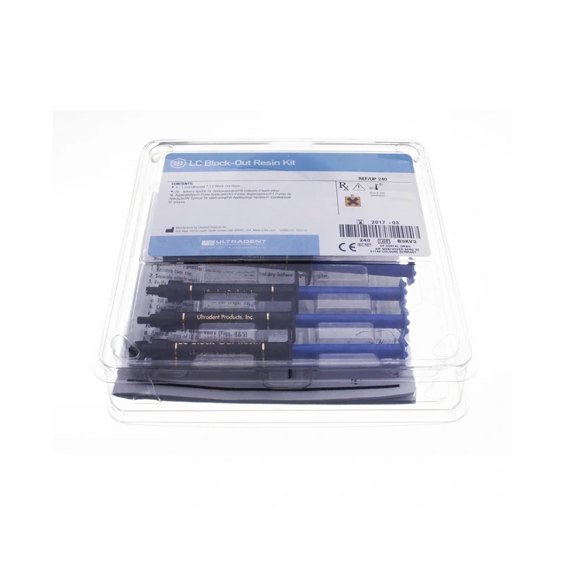 LC Block out kit - гель для создания резервуаров в каппе, 4 шприца, 20 насадок Black Mini Tips | Ultradent (США)