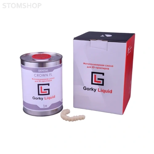 Gorky Liquid Dental Crown FL SLA - фотополимерная смола для стоматологии, цвет А1-А2, А2, А3 по шкале Вита, 1 кг | Gorky Liquid (Россия)