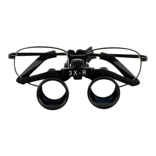 CM3.0X + Titanium frame - бинокулярные лупы системы Flip-up на оправе черного цвета, увеличение 3.0х | Ymarda (Китай)