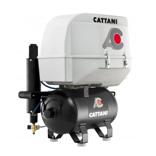 Cattani AC310Q 45-165 - безмасляный стоматологический компрессор для CAD/CAM, трехцилиндровый, в пластиковом кожухе, c осушителем, с ресивером 45 л, 165 л/мин | Cattani (Италия)