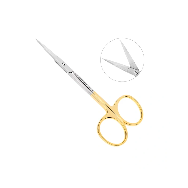 Ножницы прямые Iris-Schere TC, 115 мм | HLW Dental Instruments (Германия)