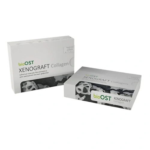 BioOST XENOGRAFT Collagen - губчатые костные гранулы с коллагеном, размер 1.0-2.0 мм, объем 3.0 сс | Cardioplant (Россия)