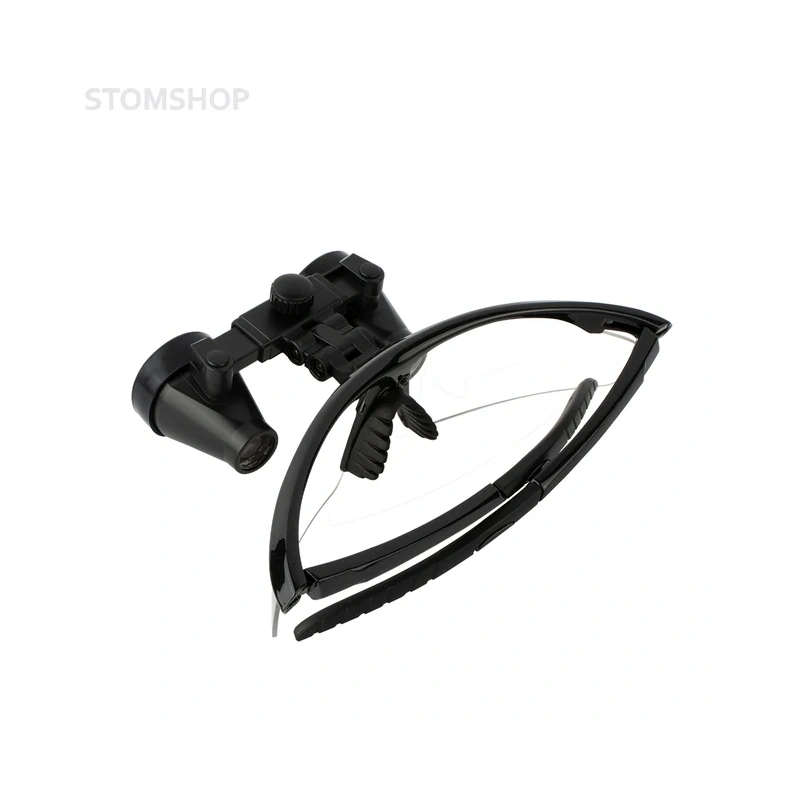CO3.5X + BP frame - бинокулярные лупы системы Flip-up на усиленной спортивной оправе, увеличение 3.5x, черный цвет | Ymarda (Китай)