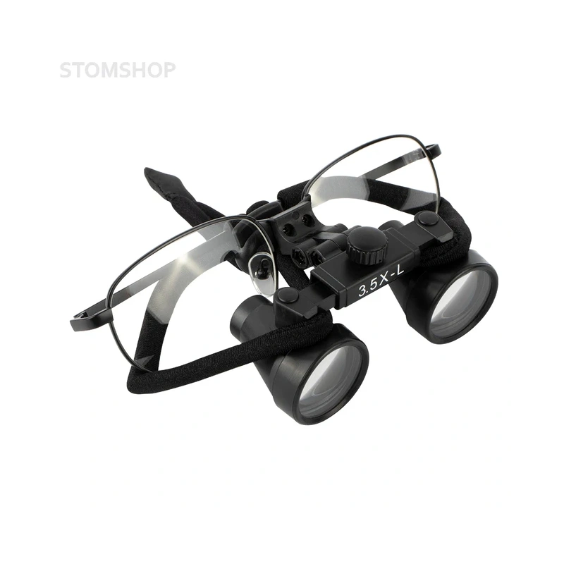 CO3.5X + Titanium frame - бинокулярные лупы системы Flip-up на титановой оправе, увеличение 3.5x, черный цвет | Ymarda (Китай)