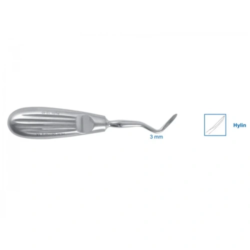 Элеватор Hylin, изогнутый на себя, 3 мм | HLW Dental Instruments (Германия)