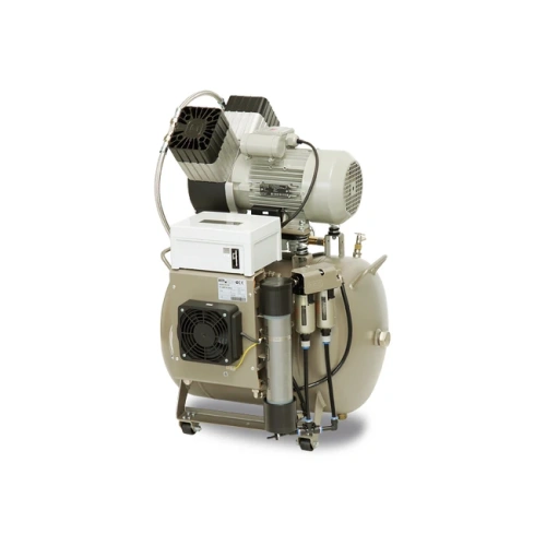 EKOM DK50 2V/50 S - безмасляный компрессор для 2-x стоматологических установок с кожухом, без осушителя, с ресивером 50 л | EKOM (Словакия)