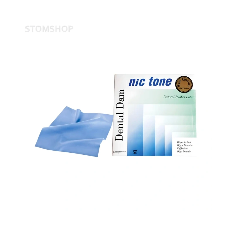 Nic Tone Dental Dam Blue - латексный коффердам с нейтральным запахом, цвет синий, размер 152x152 мм, 36 шт. | MDC Dental (Мексика)