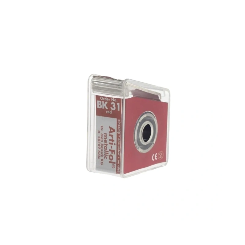Bausch BK 31 Arti-Fol Metallic - фольга окклюзионная односторонняя красная, толщина 12 мкм, рулон 22 мм x 20 м | Bausch (Германия)