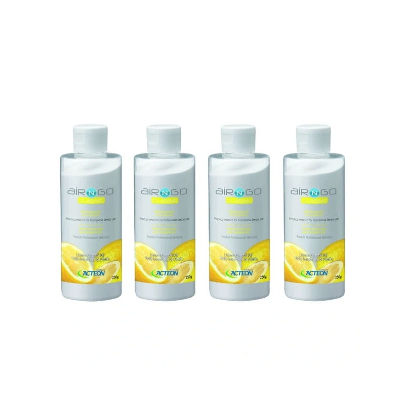 Acteon Air-N-Go Classic Lemon - порошок для наддесневой обработки с лимонным вкусом, 4 флакона по 250 г | Satelec Acteon Group (Франция)