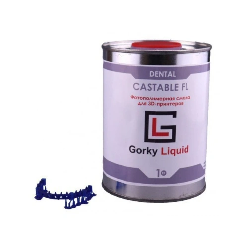 Gorky Liquid Dental Castable FL SLA - фотополимерная смола для прямой отливки зубных имплантатов, цвет синий, 1 кг | Gorky Liquid (Россия)