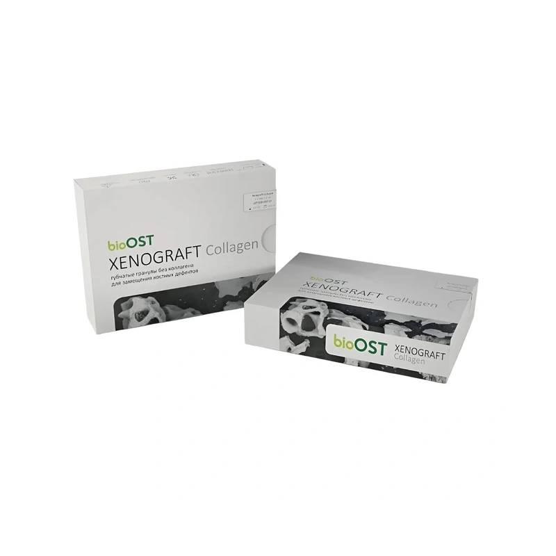 BioOST XENOGRAFT Collagen - губчатые костные гранулы с коллагеном, размер 1.0-2.0 мм, объем 3.0 сс | Cardioplant (Россия)