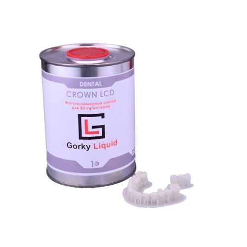 Gorky Liquid Dental Crown LCD/DLP - фотополимерная смола для стоматологии, цвет А1-А2, А2, А3 по шкале Вита, Bleach, 1 кг | Gorky Liquid (Россия)