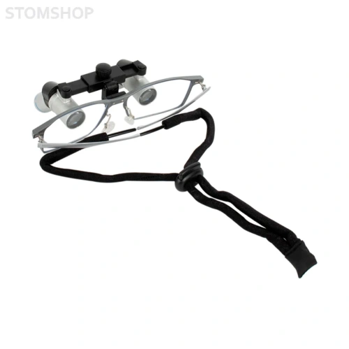 EM5.0X + Titanium frame - эргономичные бинокулярные лупы системы Flip-up на титановой оправе, с синхронной регулировкой межзрачкового расстояния, увеличение 5.0х | Ymarda (Китай)