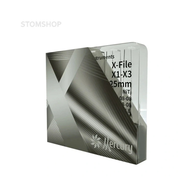Mercury File X - машинные файлы для эндолечения, 017/.04, 025/.06, 030/.07, 6 шт. в наборе | Mercury (Китай)